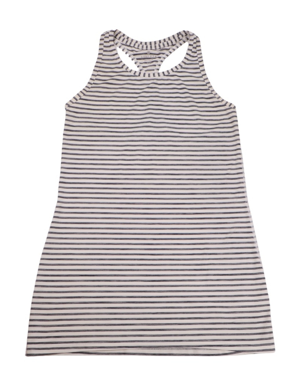 Athleta Striped Racerback Tank Top XXS White Gray Athletic Activewear